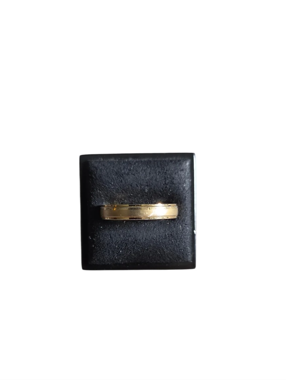 Size 8 Vintage 1988 Frida Steel Stainless Steel Gold-tone Men's Wedding Band